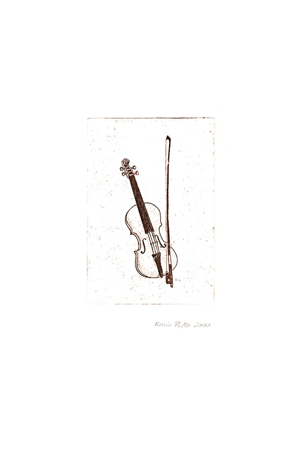 Violin etching © 2000 by Karin Pinter
